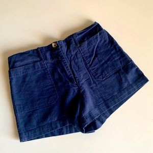 Navy linen shorts